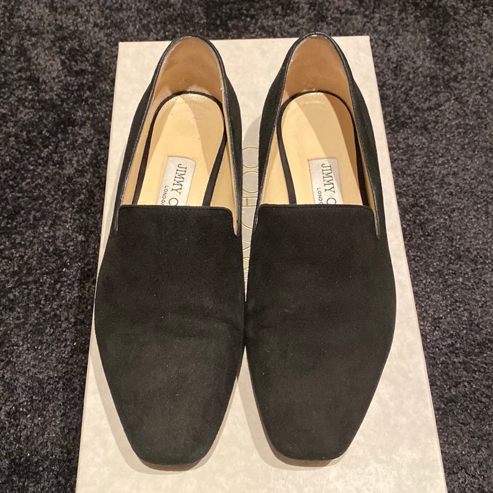 Jimmy Choo Black Suede Loafers
